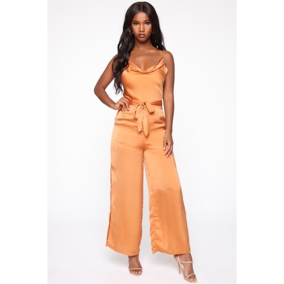 Fashion Nova Satin Jumpsuit, Size 1x - Picture 1 of 5